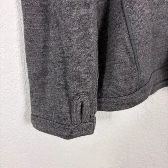 Icebreaker Grey 100% Wool Quarter Zip Pullover Sweater Men's Size Large - Picture 6 of 10